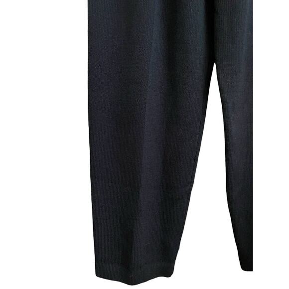 St. John Evening Santana Knit Pleated Pants Size 10 Black Pullon Wool Blend - Picture 5 of 7
